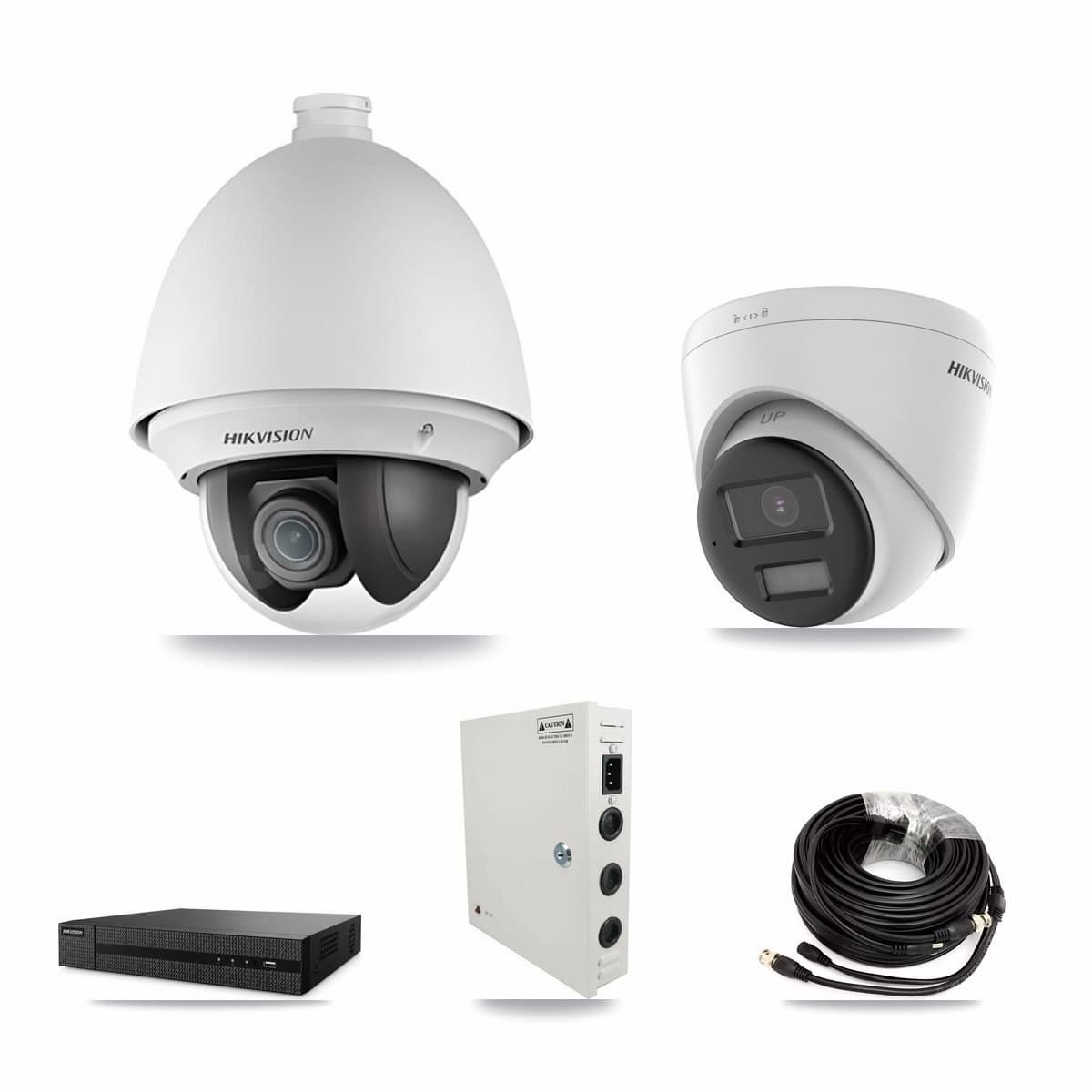 8-Channel 2MP – 4K CCTV Kit — 1 2MP PTZ + 1 4K Turret Hikvision Cameras + 3TB Recording - Image 1