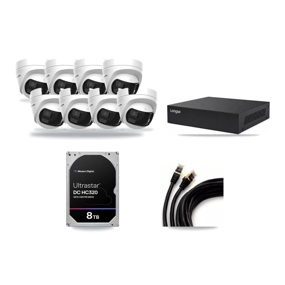 Longse 8-Channel 4K CCTV Kit — 8 Turret Cameras + 8TB Recording - Image 1