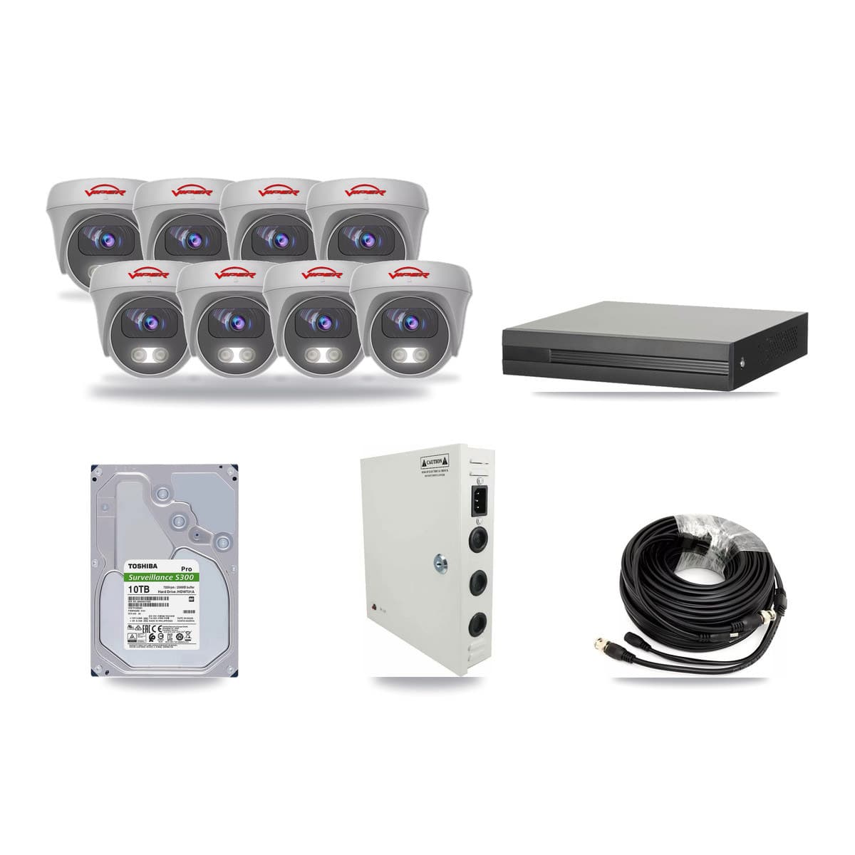 16-Channel 5MP CCTV Kit — 8 Viper Cameras + 10TB Recording - Image 1