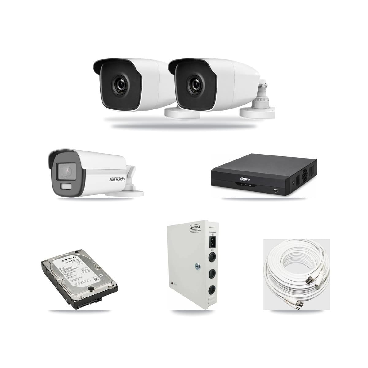 4-Channel 3MP – 4K CCTV Kit — 1 4K + 2 3MP Bullet Cameras + 5TB Recording (DH-XVR5104HS Recorder) - Image 1