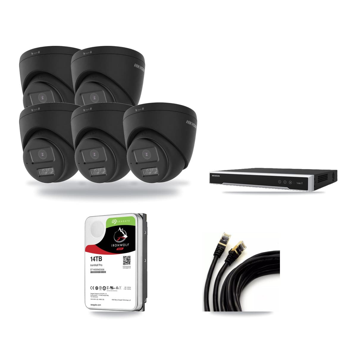 Hikvision 8-Channel 4K CCTV Kit — 5 Turret Cameras + 14TB Recording - Image 1
