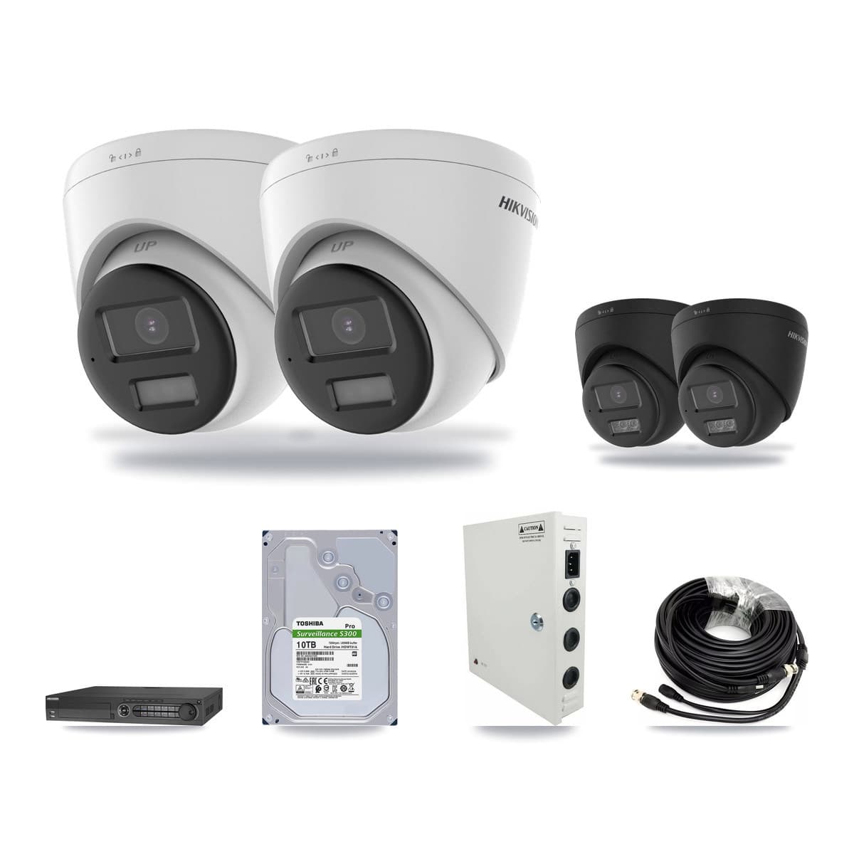 Hikvision 32-Channel 4K CCTV Kit — 2 DS-2CE78U0T + 2 DS-2CE78U0T Turret Cameras + 10TB Recording - Image 1