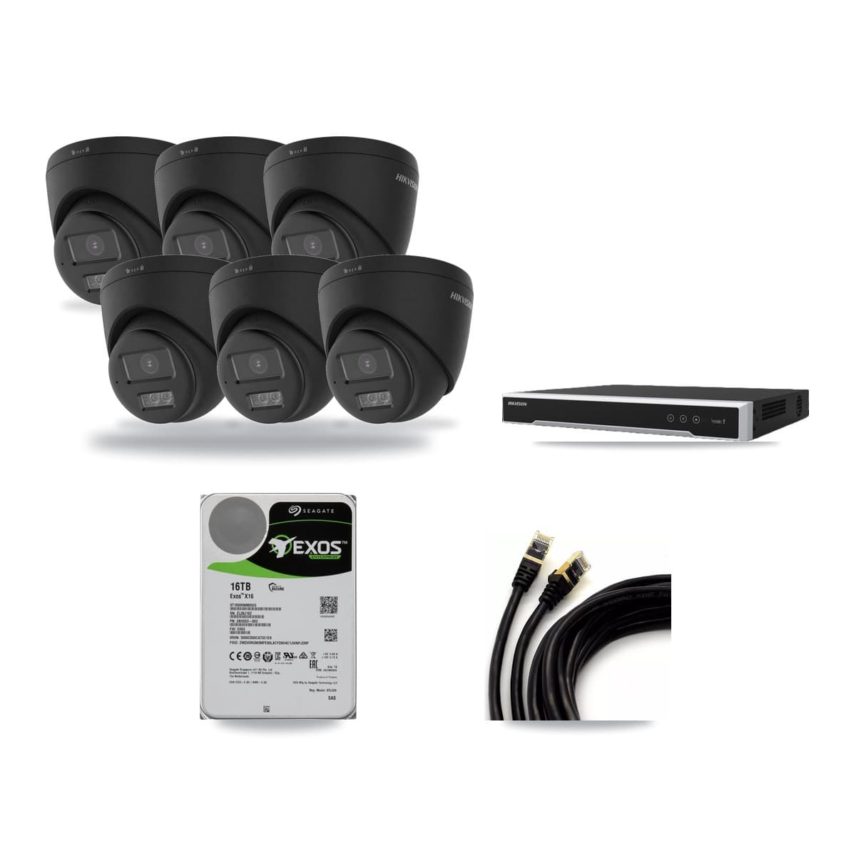 Hikvision 16-Channel 5MP – 4K CCTV Kit — 6 4K Turret + 1 5MP Dome Cameras + 16TB Recording - Image 1