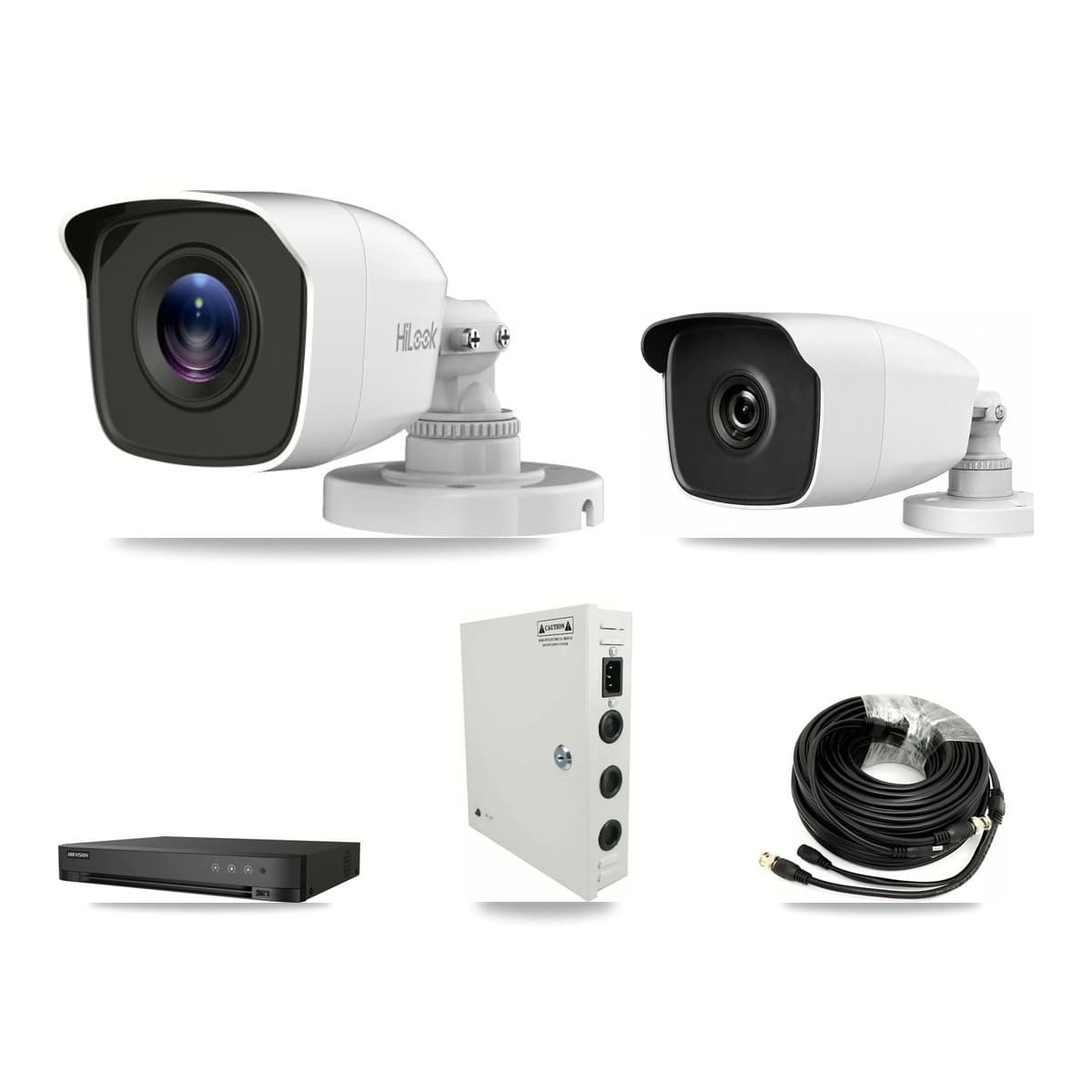 Hikvision 4-channel CCTV kit: 2 cameras (1× 4MP Bullet + 1× 3MP Bullet), 3TB hard drive