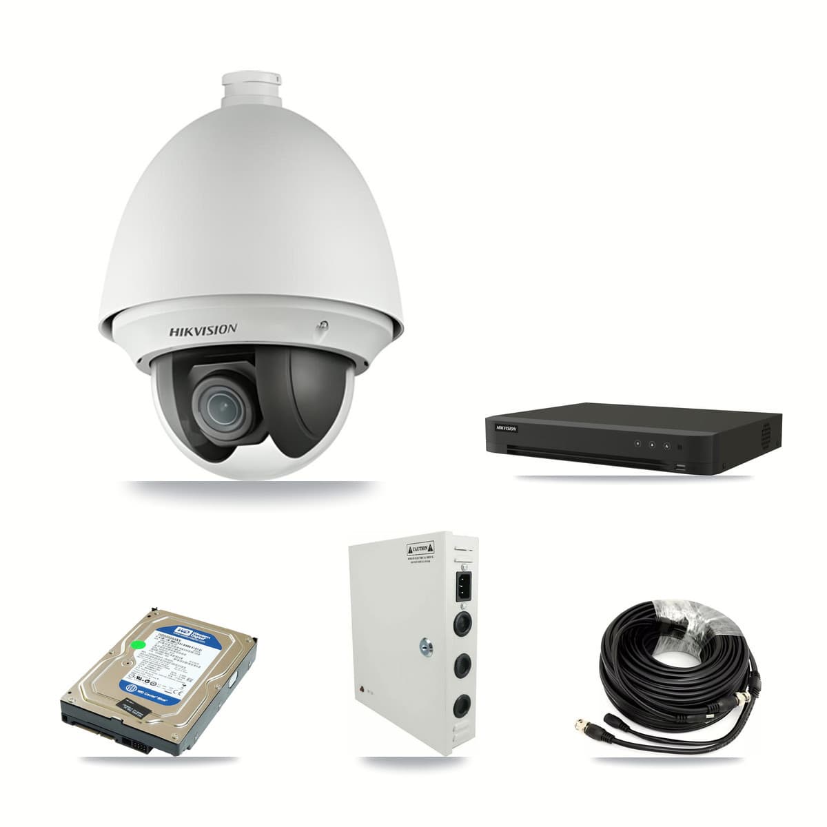 Hikvision 8-Channel 2MP CCTV Kit — 1 DS-2AE4225T-A PTZ Camera + 500GB Recording (IDS-7208HUHI-M1/XT Recorder) - Image 1
