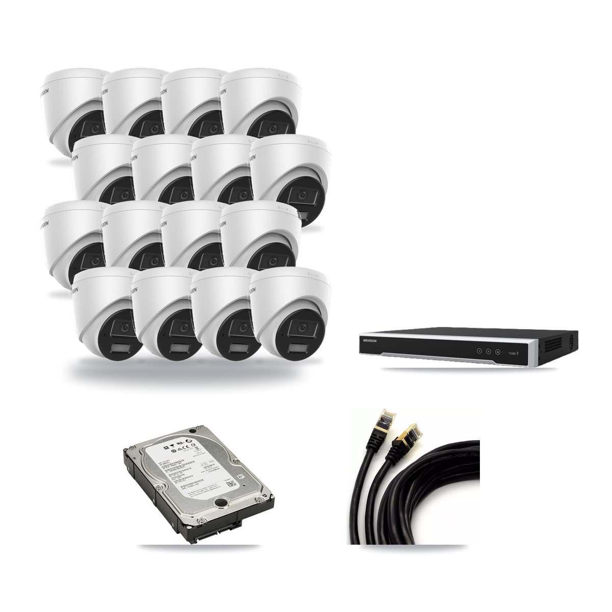 Hikvision 16-Channel 4MP CCTV Kit — 16 Turret Cameras + 5TB Recording - Image 1
