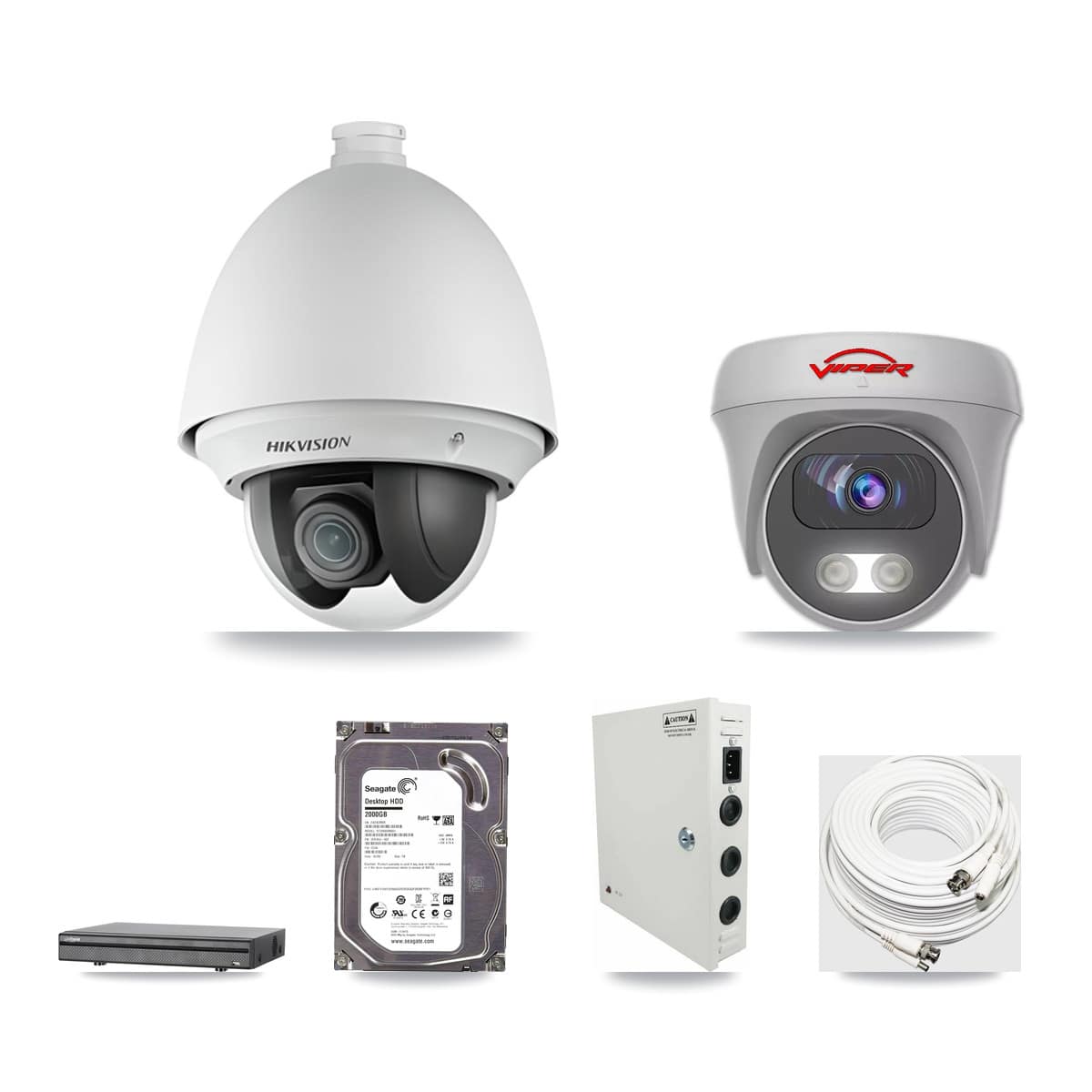 8-Channel 2MP – 5MP CCTV Kit — 1 2MP PTZ + 1 5MP Cameras + 2TB Recording - Image 1