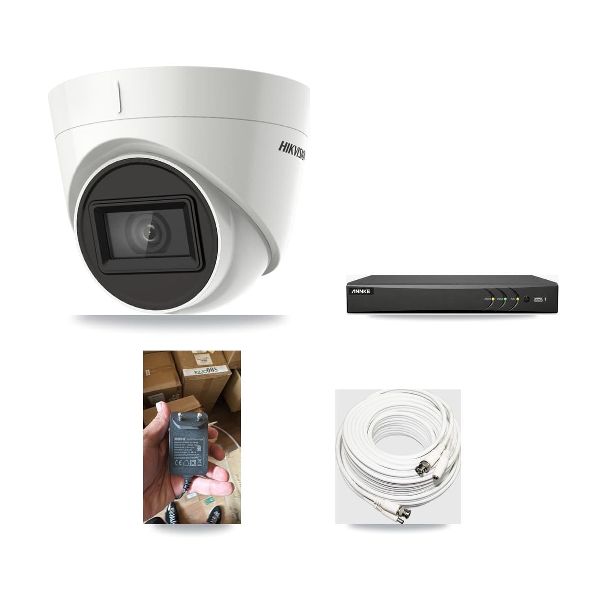 Hikvision & ANNKE 4-Channel 4K CCTV Kit — 1 DS-2CE78U1T Turret Camera + 3TB Recording - Image 1