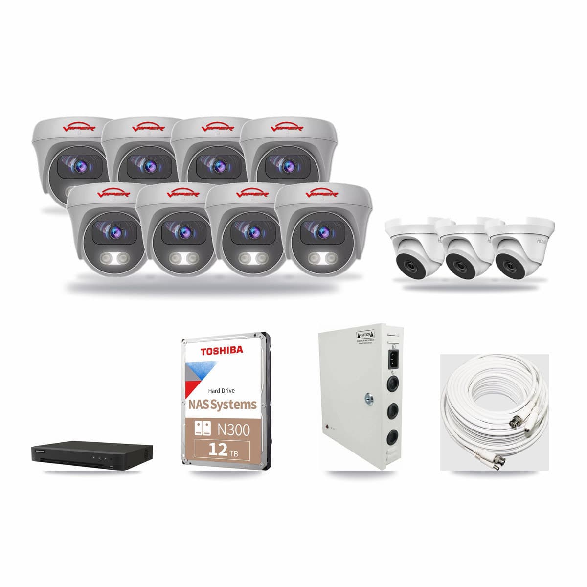 16-Channel 4MP – 5MP CCTV Kit — 3 4MP Turret + 8 5MP Cameras + 12TB Recording - Image 1