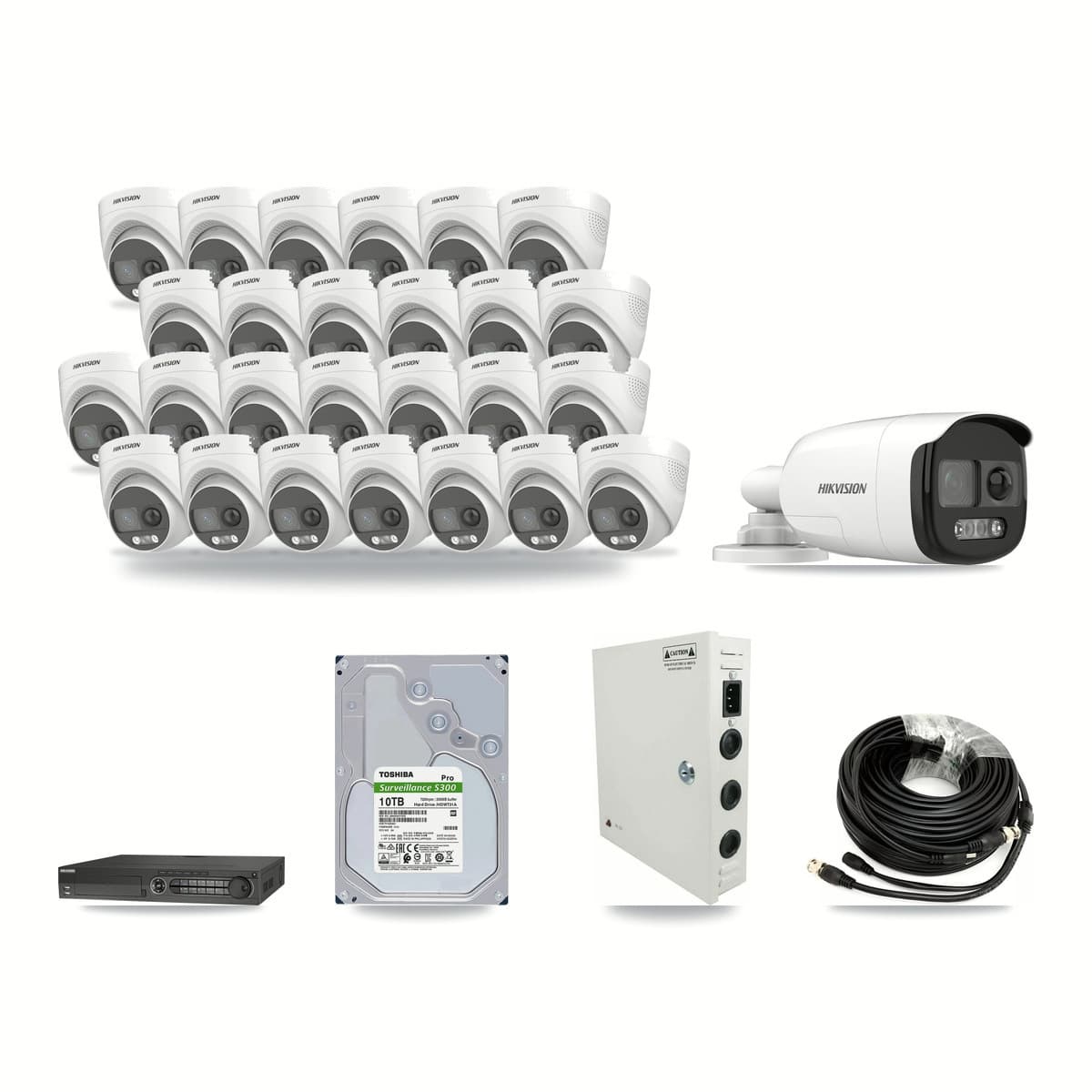 Hikvision 32-Channel 5MP CCTV Kit — 1 Bullet + 26 Turret Cameras + 10TB Recording - Image 1