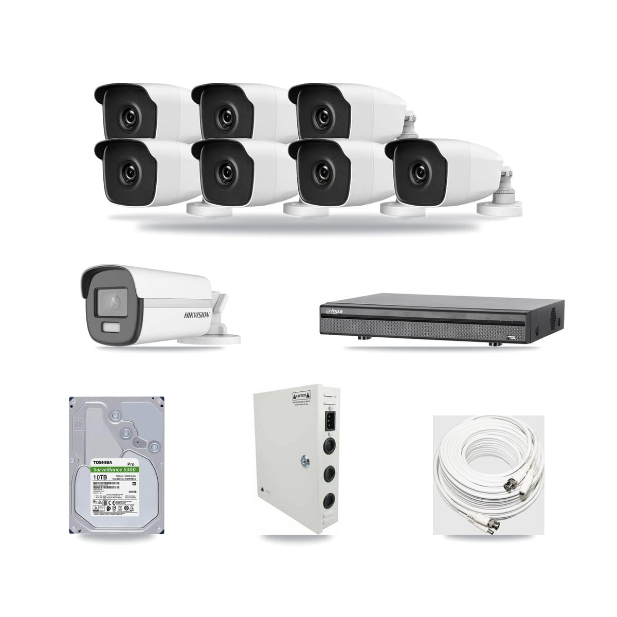 8-Channel 3MP – 4K CCTV Kit — 1 4K + 7 3MP Bullet Cameras + 10TB Recording - Image 1