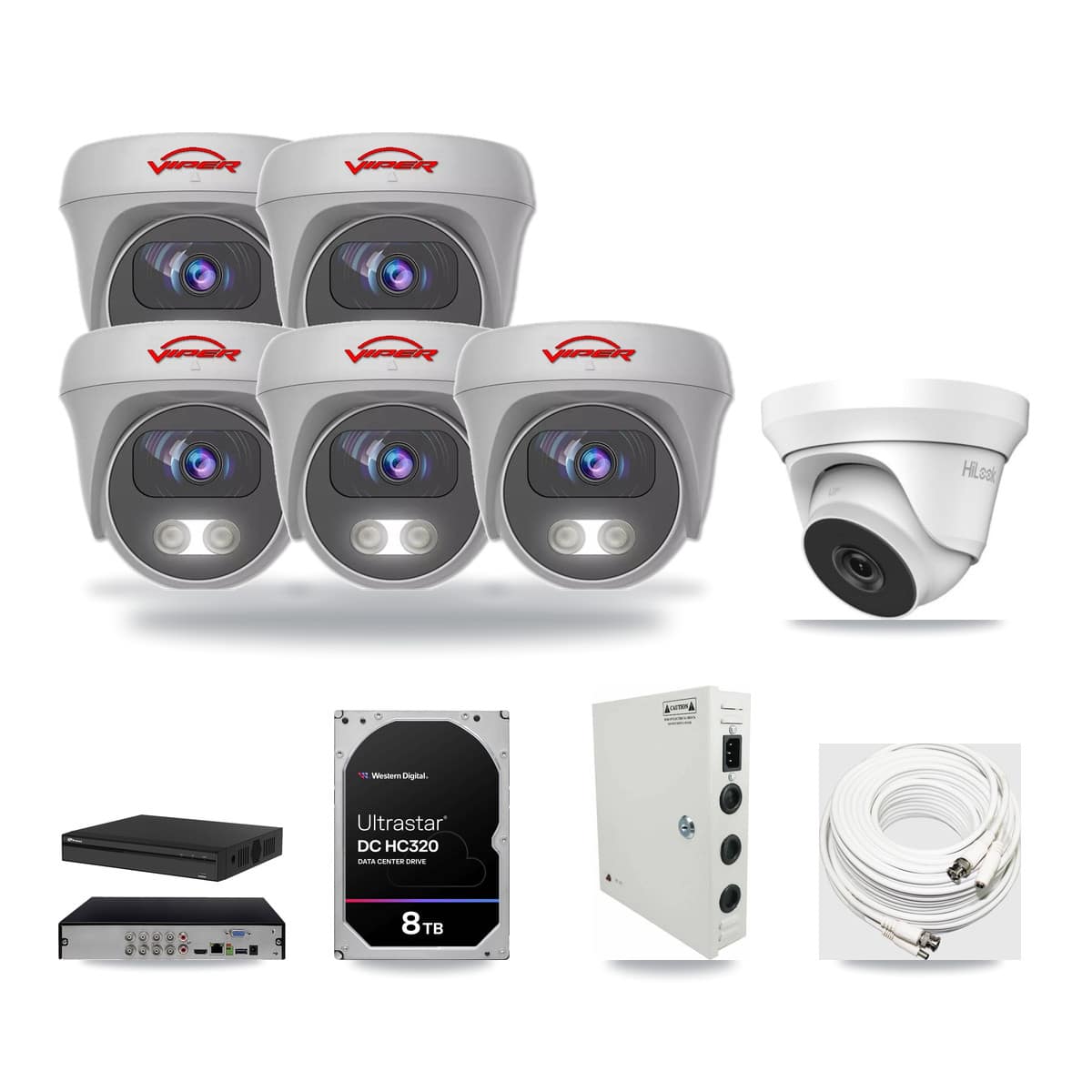8-Channel 4MP – 5MP CCTV Kit — 1 4MP Turret + 5 5MP Cameras + 8TB Recording - Image 1