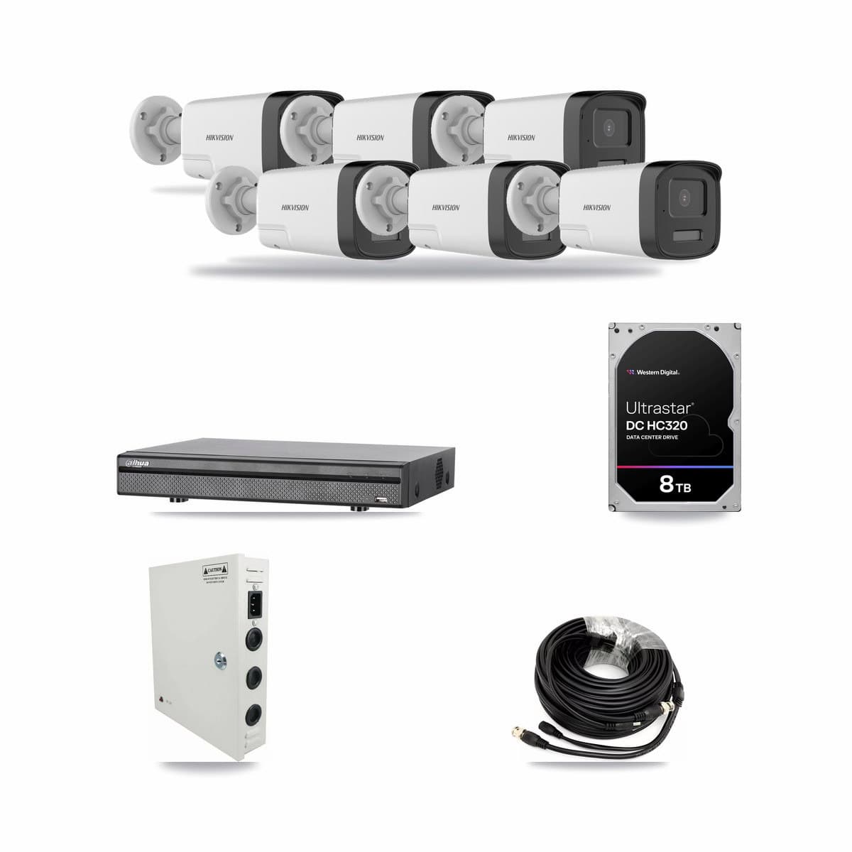Hikvision & Dahua 8-Channel 5MP CCTV Kit — 6 Bullet Cameras + 8TB Recording - Image 1