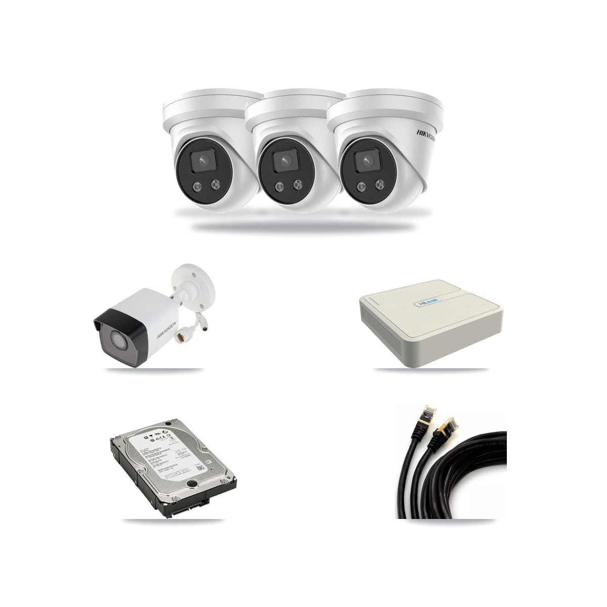Hikvision & HiLook 8-Channel 5MP CCTV Kit — 1 Bullet + 3 Turret Cameras + 5TB Recording - Image 1