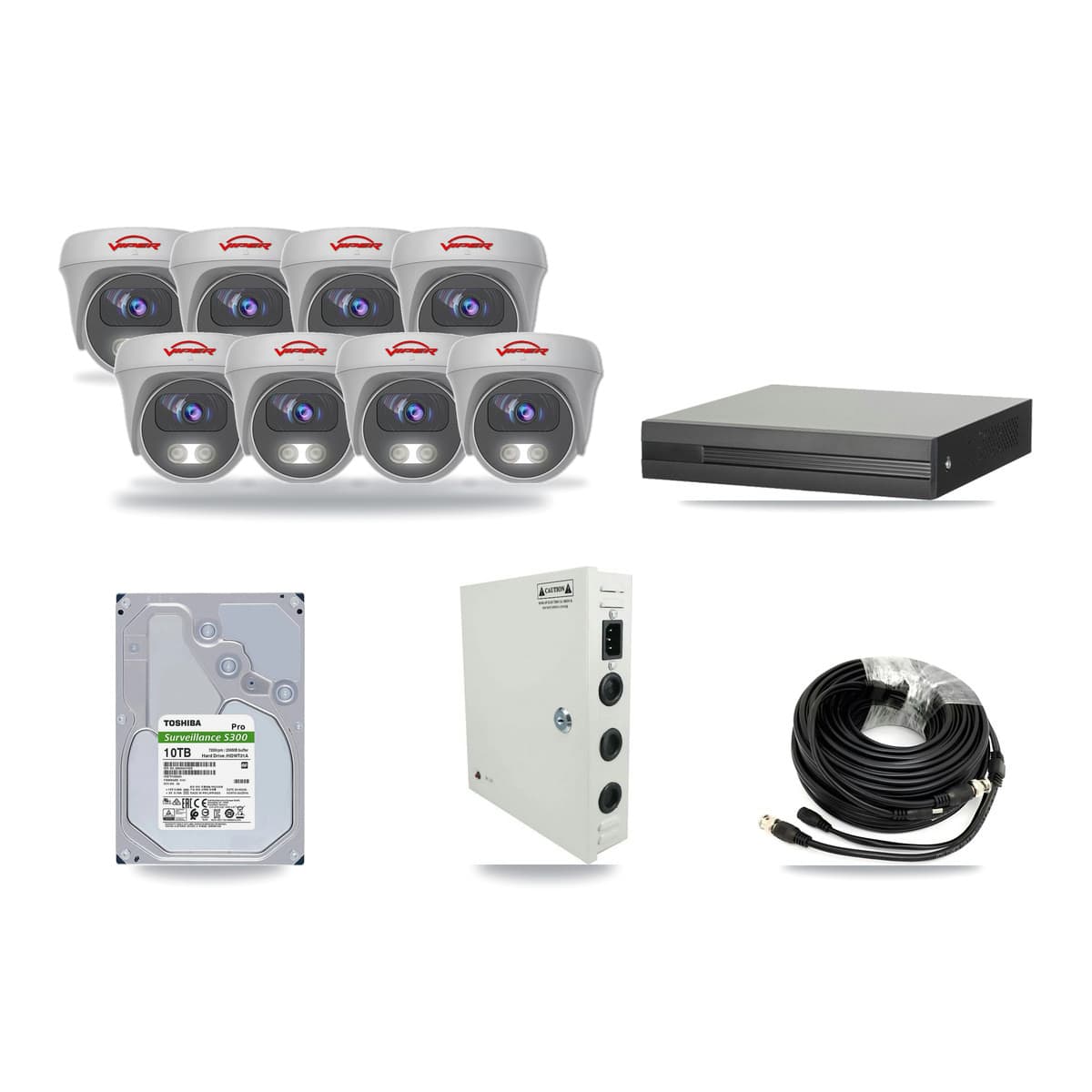 8-Channel 5MP CCTV Kit — 8 Viper Cameras + 10TB Recording - Image 1