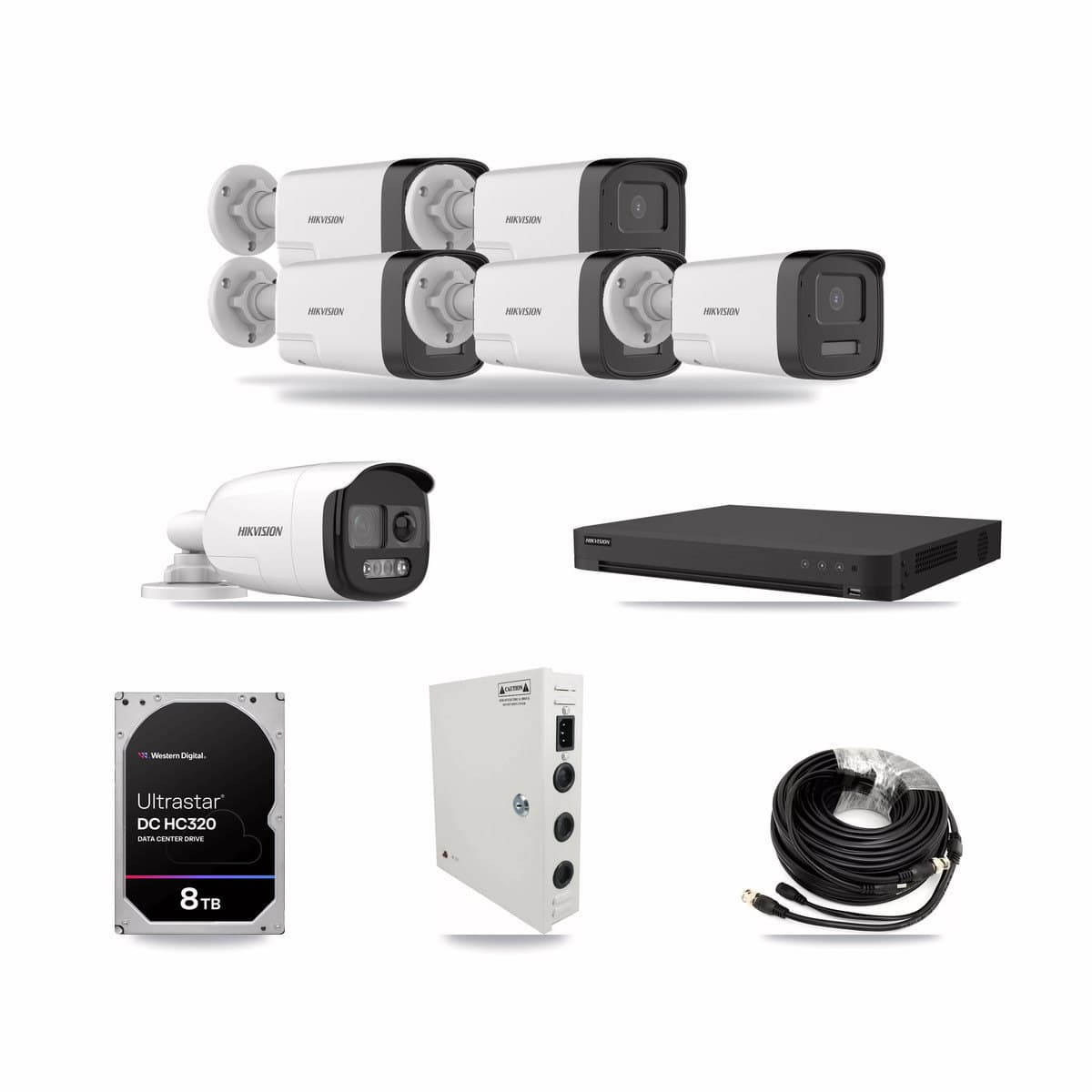 Hikvision 16-Channel 5MP CCTV Kit — 1 DS-2CE12KF3T + 5 DS-2CE17K0T Bullet Cameras + 8TB Recording - Image 1