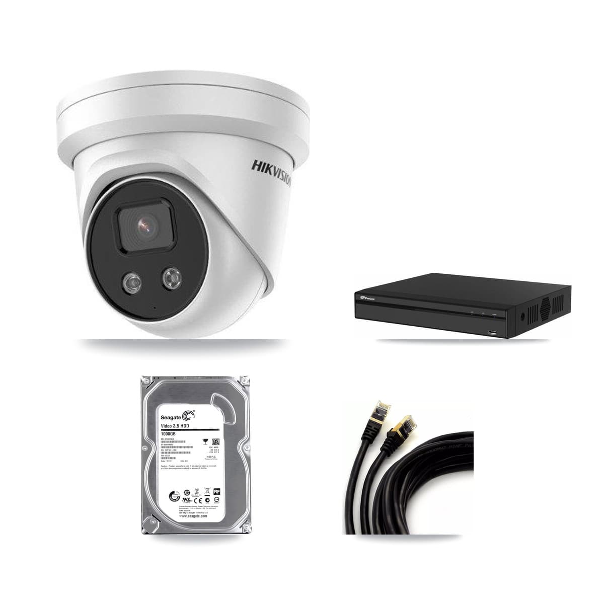 Prolux 4-channel CCTV kit: 1 camera (1× 5MP Turret), 1TB hard drive