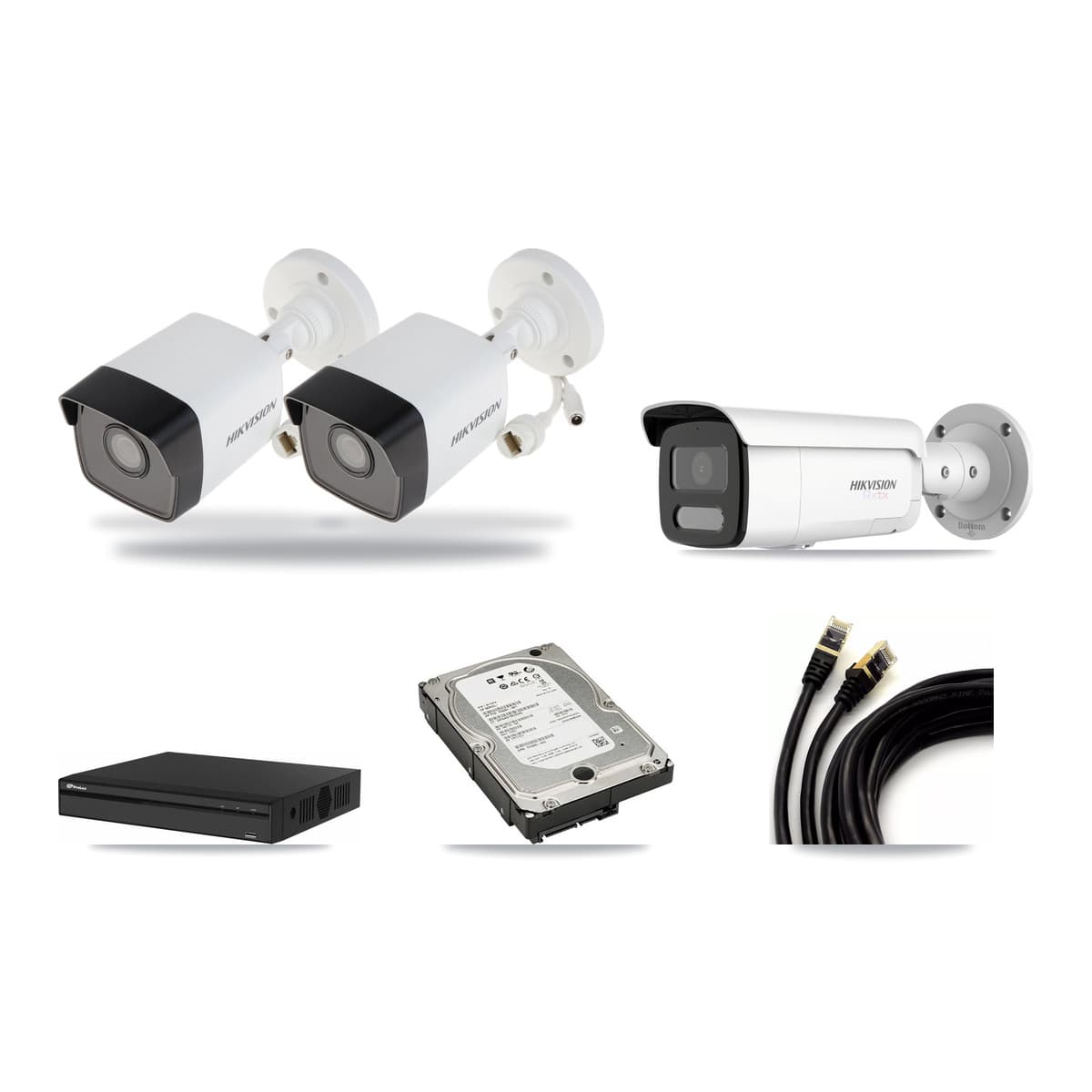Hikvision & Prolux 4-Channel 5MP – 4K CCTV Kit — 2 5MP + 1 4K Bullet Cameras + 5TB Recording - Image 1