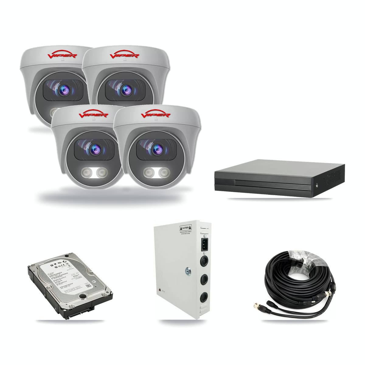 16-Channel 5MP CCTV Kit — 4 Viper Cameras + 5TB Recording - Image 1
