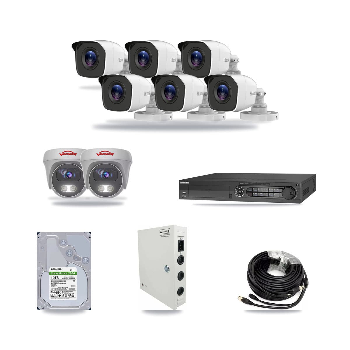 32-Channel 4MP – 5MP CCTV Kit — 6 4MP Bullet + 2 5MP Cameras + 10TB Recording - Image 1