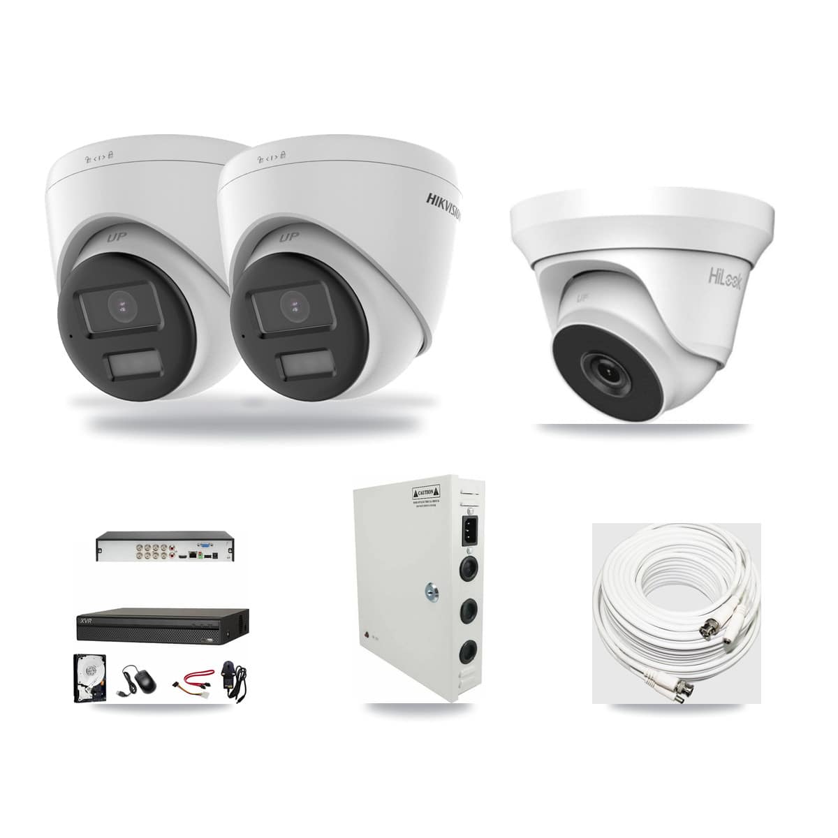 8-Channel 4MP – 4K CCTV Kit — 2 Hikvision 4K + 1 HiLook 4MP Turret Cameras + 6TB Recording (XVR-3108AD Recorder) - Image 1