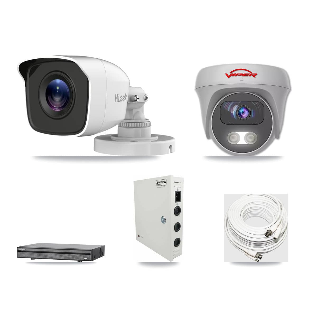 8-Channel 4MP – 5MP CCTV Kit — 1 4MP Bullet + 1 White 5MP Cameras + 3TB Recording (DH-XVR5108H Recorder) - Image 1