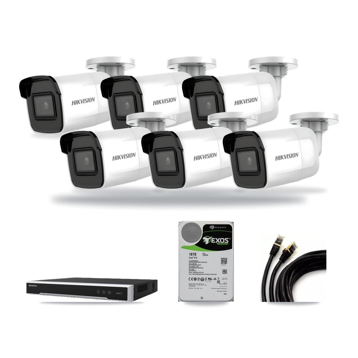Hikvision 16-Channel 4K CCTV Kit — 6 Bullet Cameras + 16TB Recording - Image 1