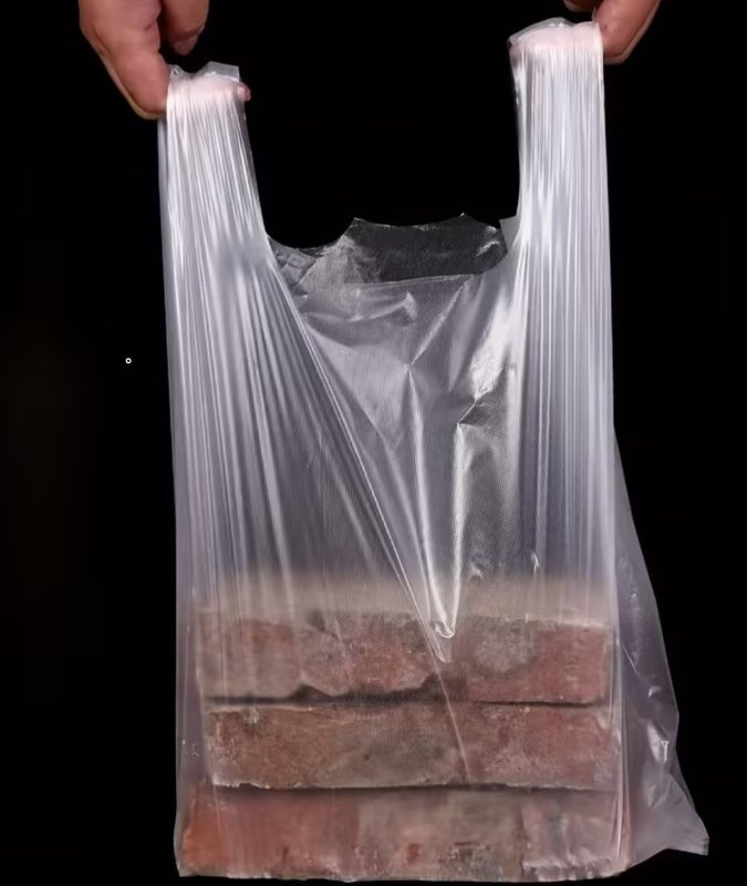 Clear Plastic-Vest-Carrier-Bags-20"x12" Clear Grocery Bags, Plastic Shopping Bags with Handles, Shopping Bags