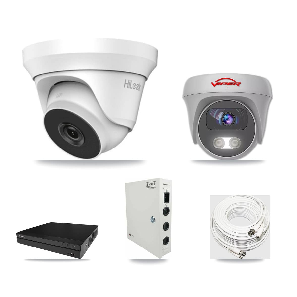 8-Channel 4MP – 5MP CCTV Kit — 1 4MP Turret + 1 White 5MP Cameras + 3TB Recording (PXD-5208AN Recorder) - Image 1