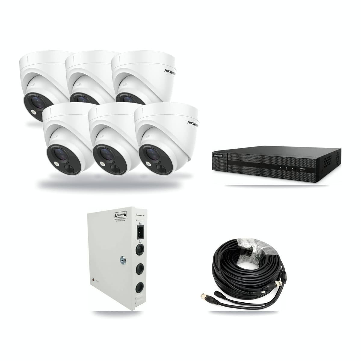 8-Channel 5MP CCTV Kit — 6 Hikvision Turret Cameras + 3TB Recording - Image 1