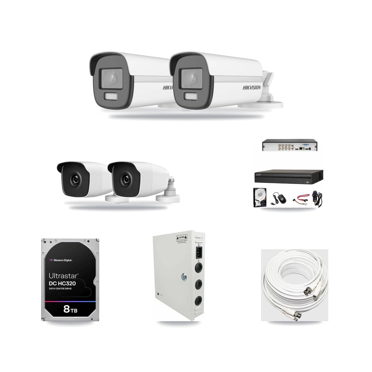 8-Channel 3MP – 4K CCTV Kit — 2 4K + 2 3MP Bullet Cameras + 8TB Recording (XVR-3108AD Recorder) - Image 1