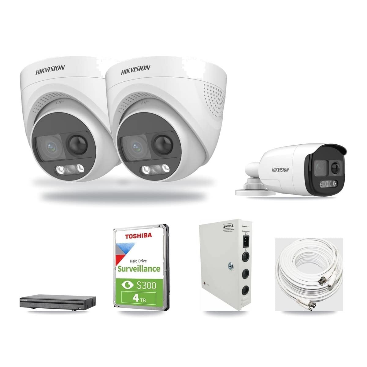 Hikvision & Dahua 8-Channel 5MP CCTV Kit — 1 DS-2CE12KF3T Bullet + 2 DS-2CE72KF3T Turret Cameras + 4TB Recording - Image 1