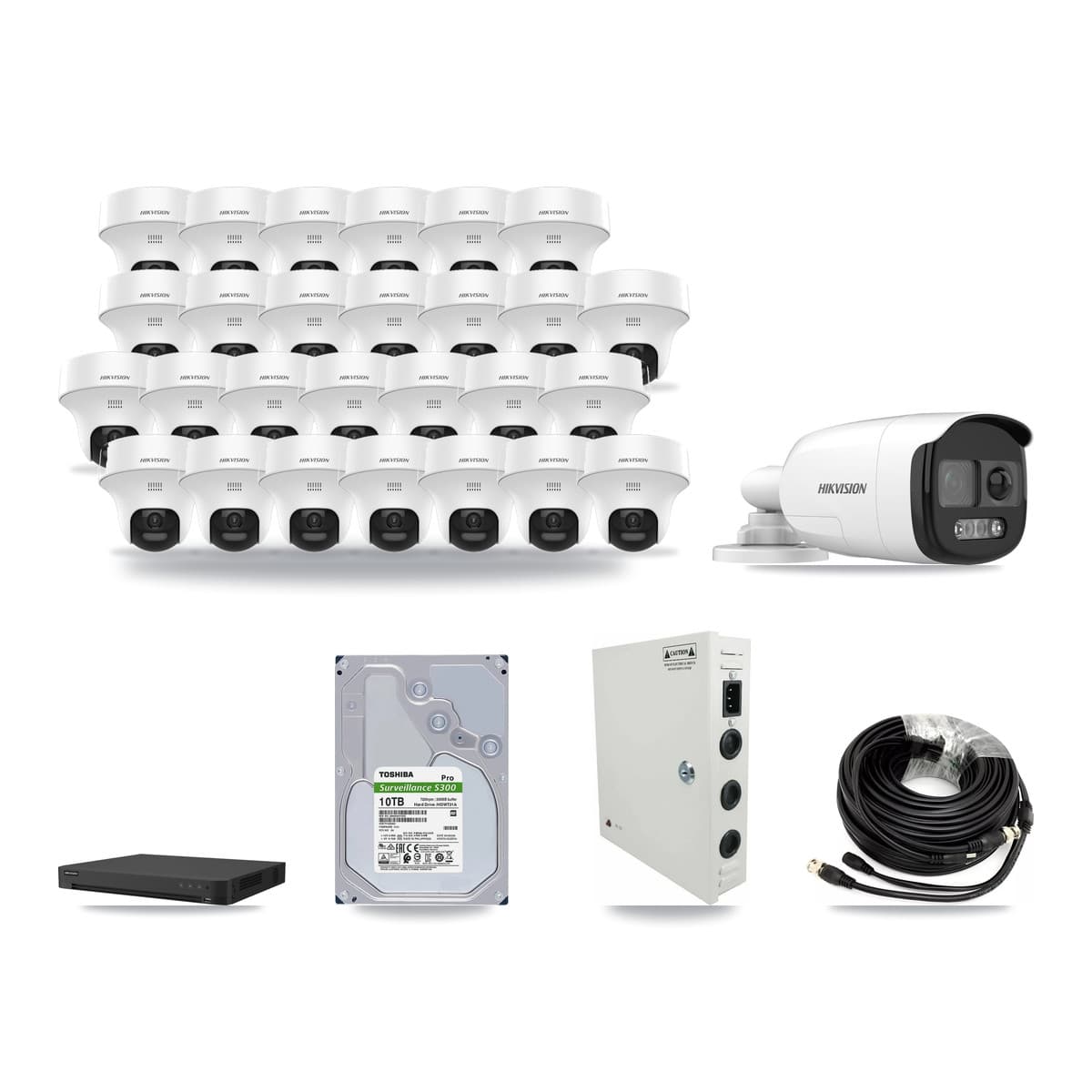 Hikvision 32-Channel 5MP CCTV Kit — 1 Bullet + 27 Turret Cameras + 10TB Recording - Image 1