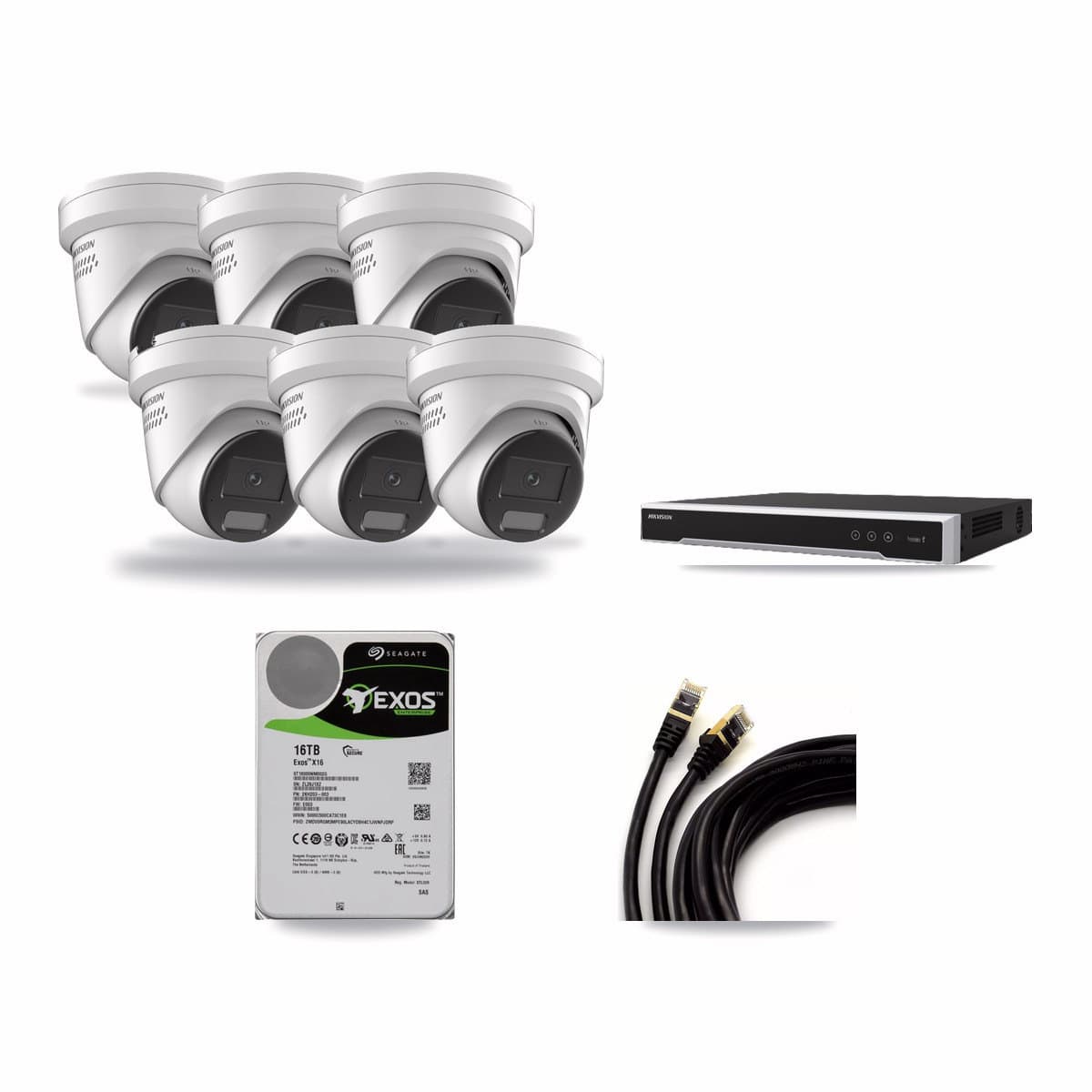 Hikvision 8-Channel 4K CCTV Kit — 6 DS-2CD2387G2H Turret Cameras + 16TB Recording - Image 1