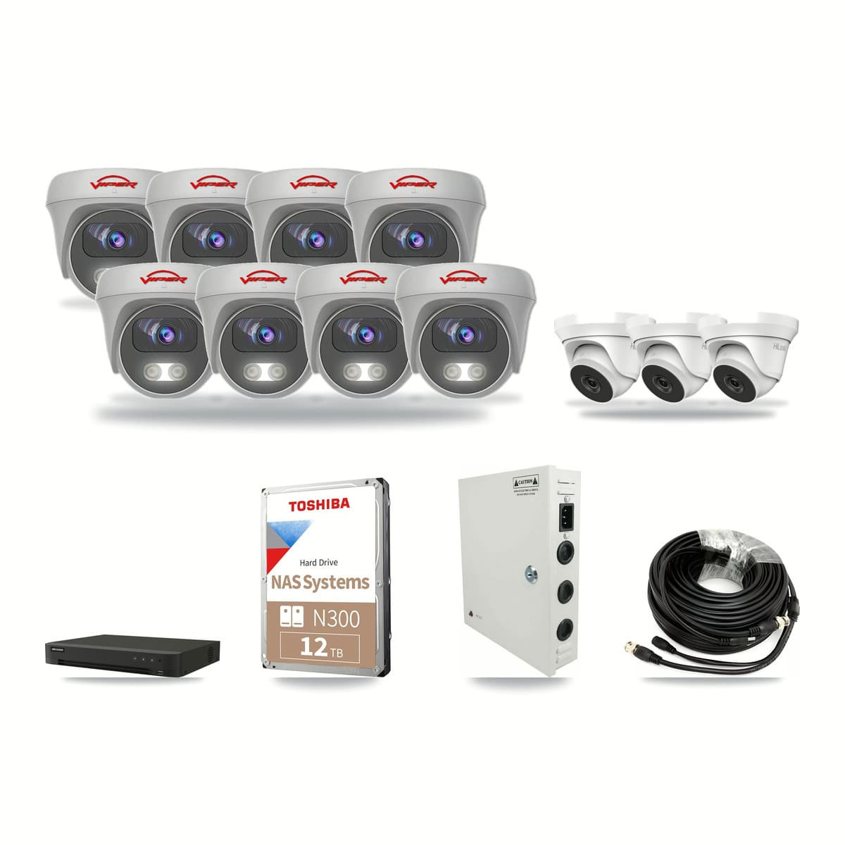 16-Channel 4MP – 5MP CCTV Kit — 3 4MP Turret + 8 5MP Cameras + 12TB Recording - Image 1