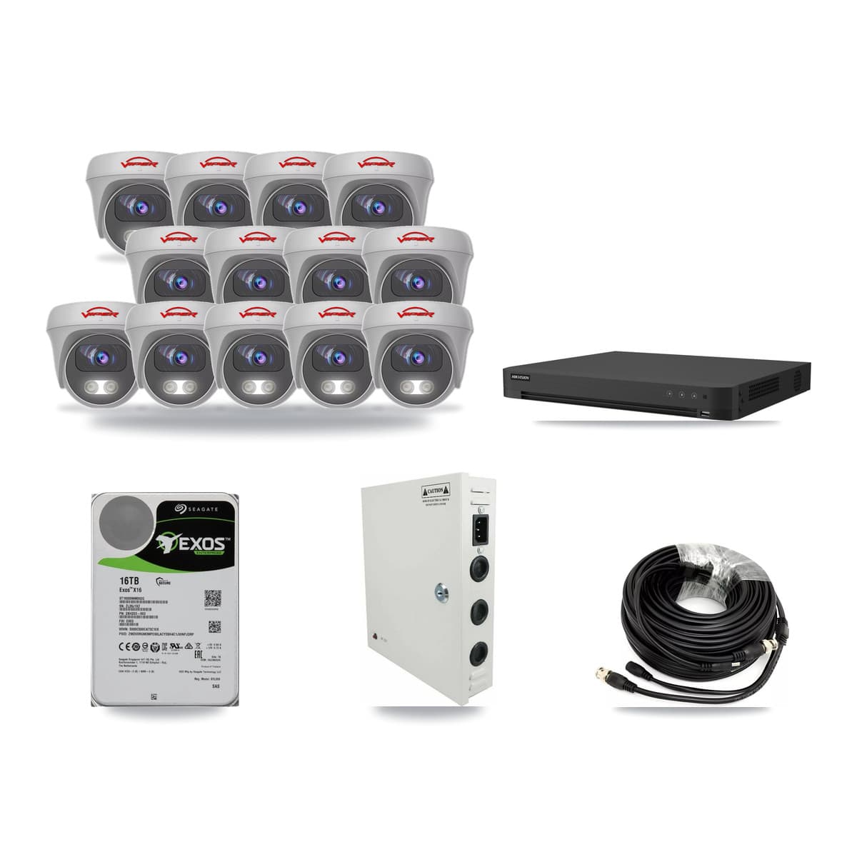 Viper & Hikvision 16-Channel 5MP CCTV Kit — 13 Cameras + 16TB Recording - Image 1