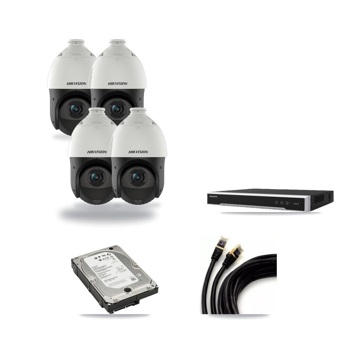 Hikvision 8-Channel 4MP CCTV Kit — 4 PTZ Cameras + 5TB Recording - Image 1