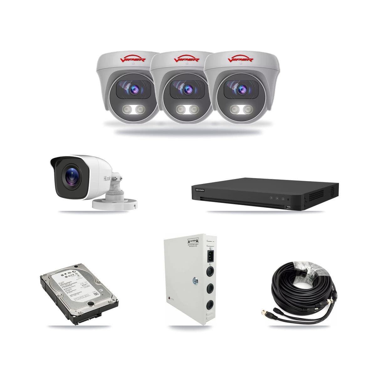 16-Channel 4MP – 5MP CCTV Kit — 1 4MP Bullet + 3 5MP Cameras + 5TB Recording - Image 1