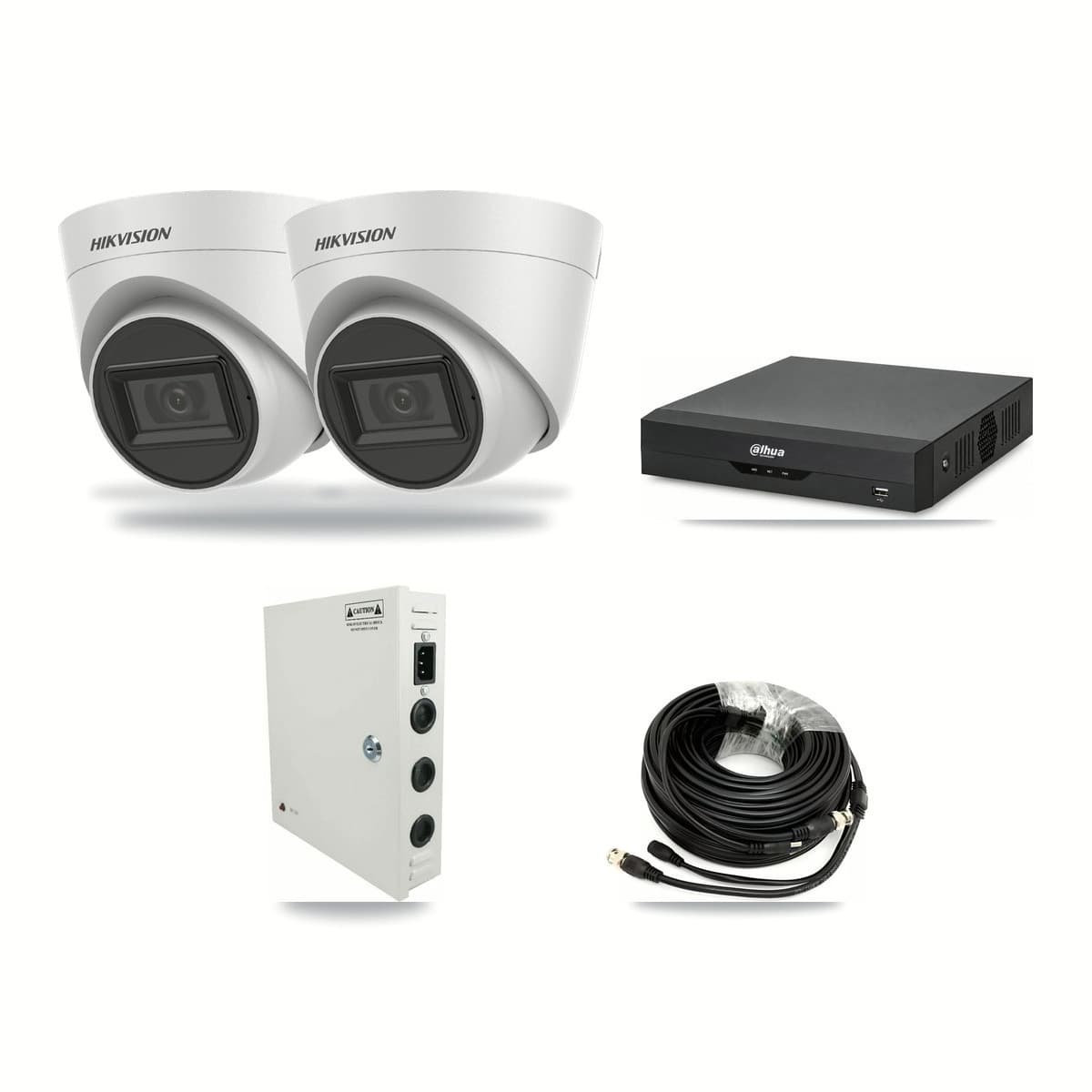 Hikvision & Dahua 4-Channel 5MP CCTV Kit — 2 Turret Cameras + 3TB Recording - Image 1