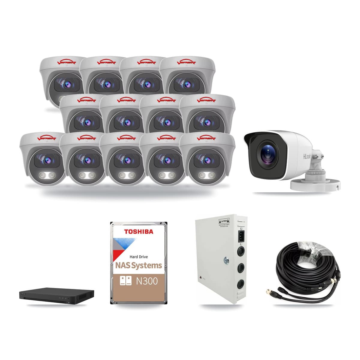 16-Channel 4MP – 5MP CCTV Kit — 1 4MP Bullet + 13 5MP Cameras + 18TB Recording - Image 1