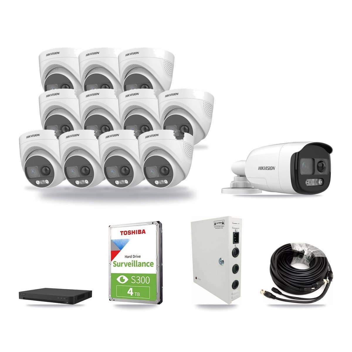 Hikvision 16-Channel 5MP CCTV Kit — 1 Bullet + 11 Turret Cameras + 4TB Recording - Image 1