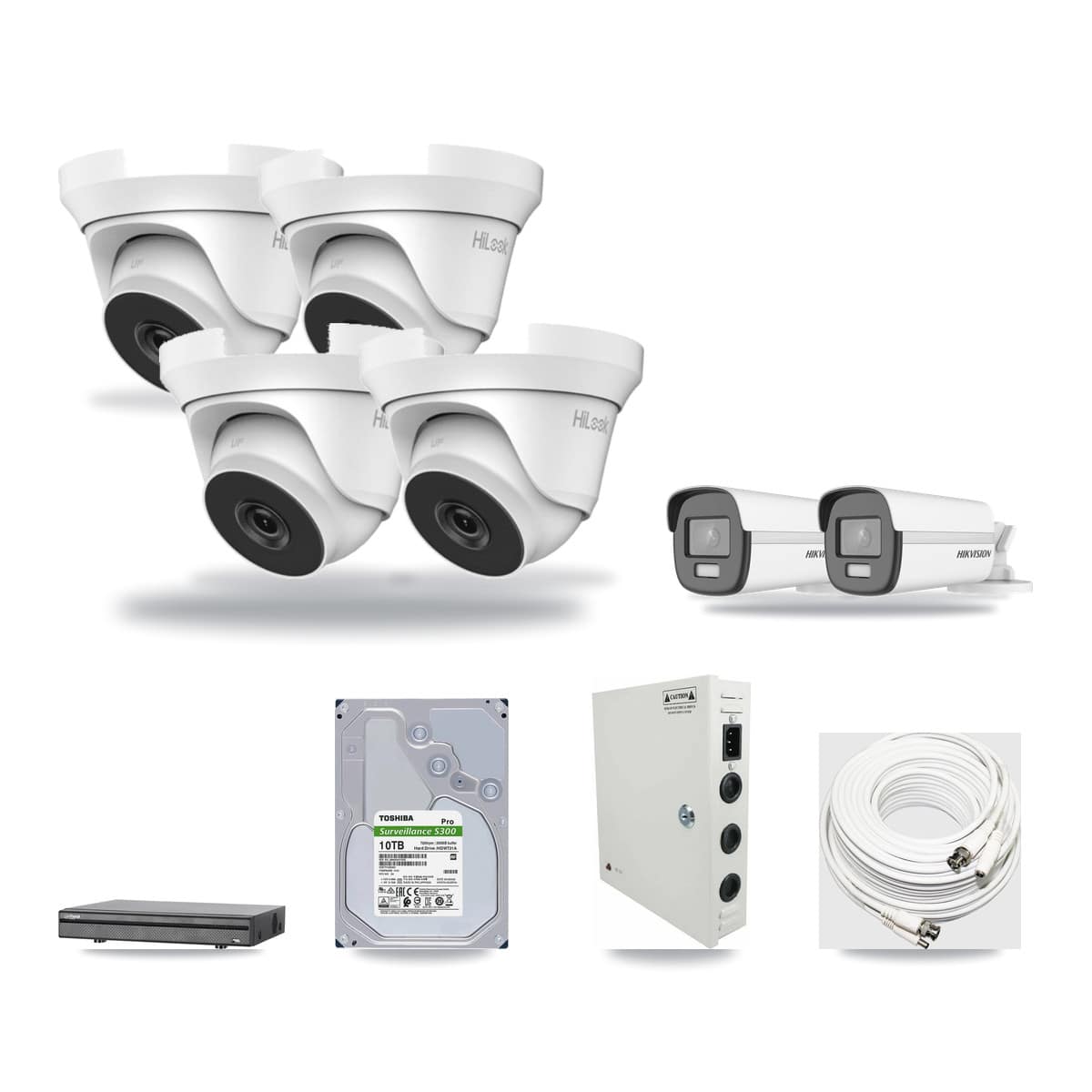 8-Channel 4MP – 4K CCTV Kit — 2 4K Bullet + 4 4MP Turret Cameras + 10TB Recording - Image 1