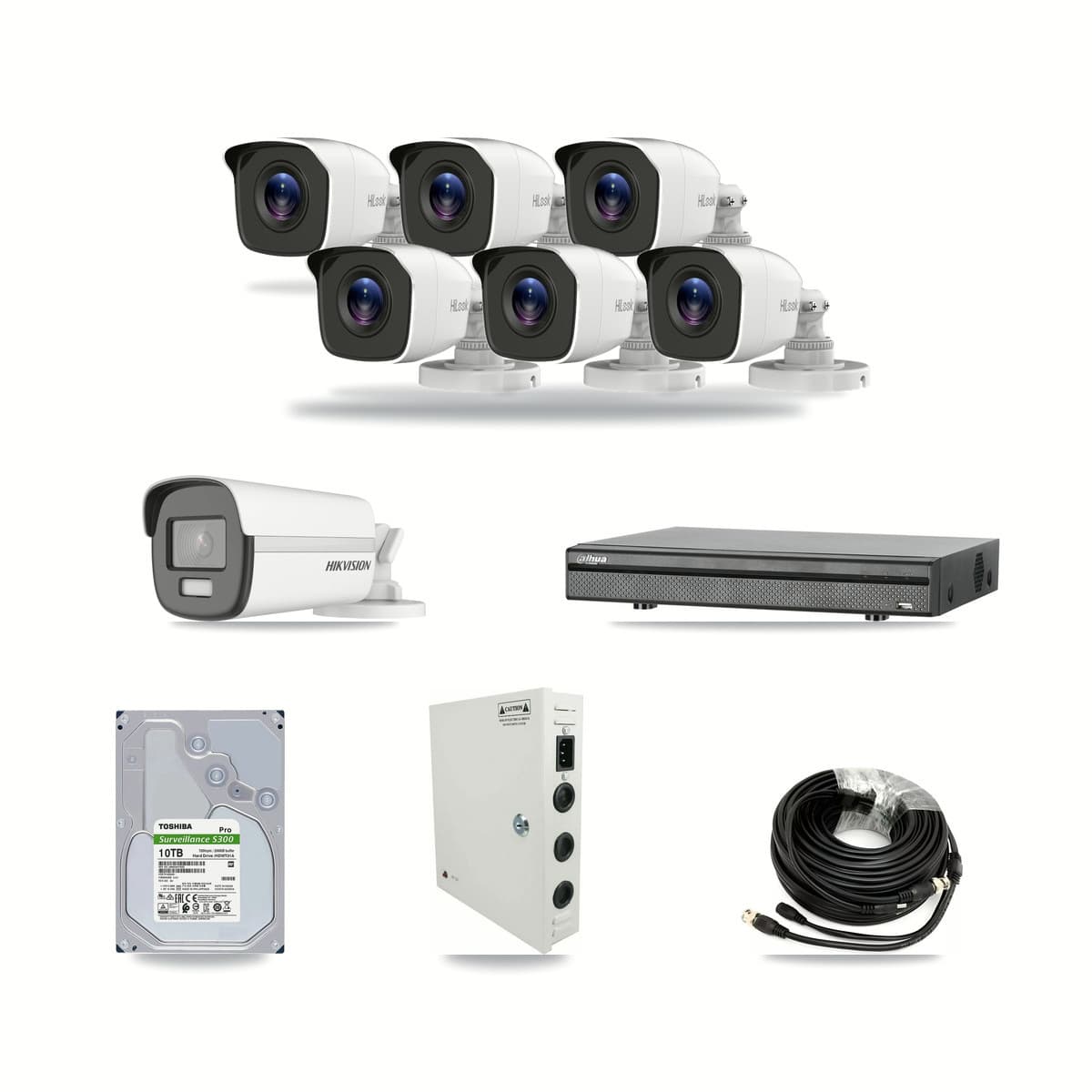 8-Channel 4MP – 4K CCTV Kit — 1 4K + 6 4MP Bullet Cameras + 10TB Recording - Image 1