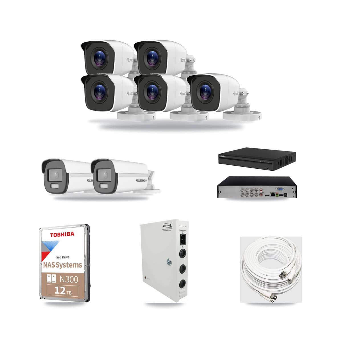 8-Channel 4MP – 4K CCTV Kit — 2 4K + 5 4MP Bullet Cameras + 12TB Recording - Image 1
