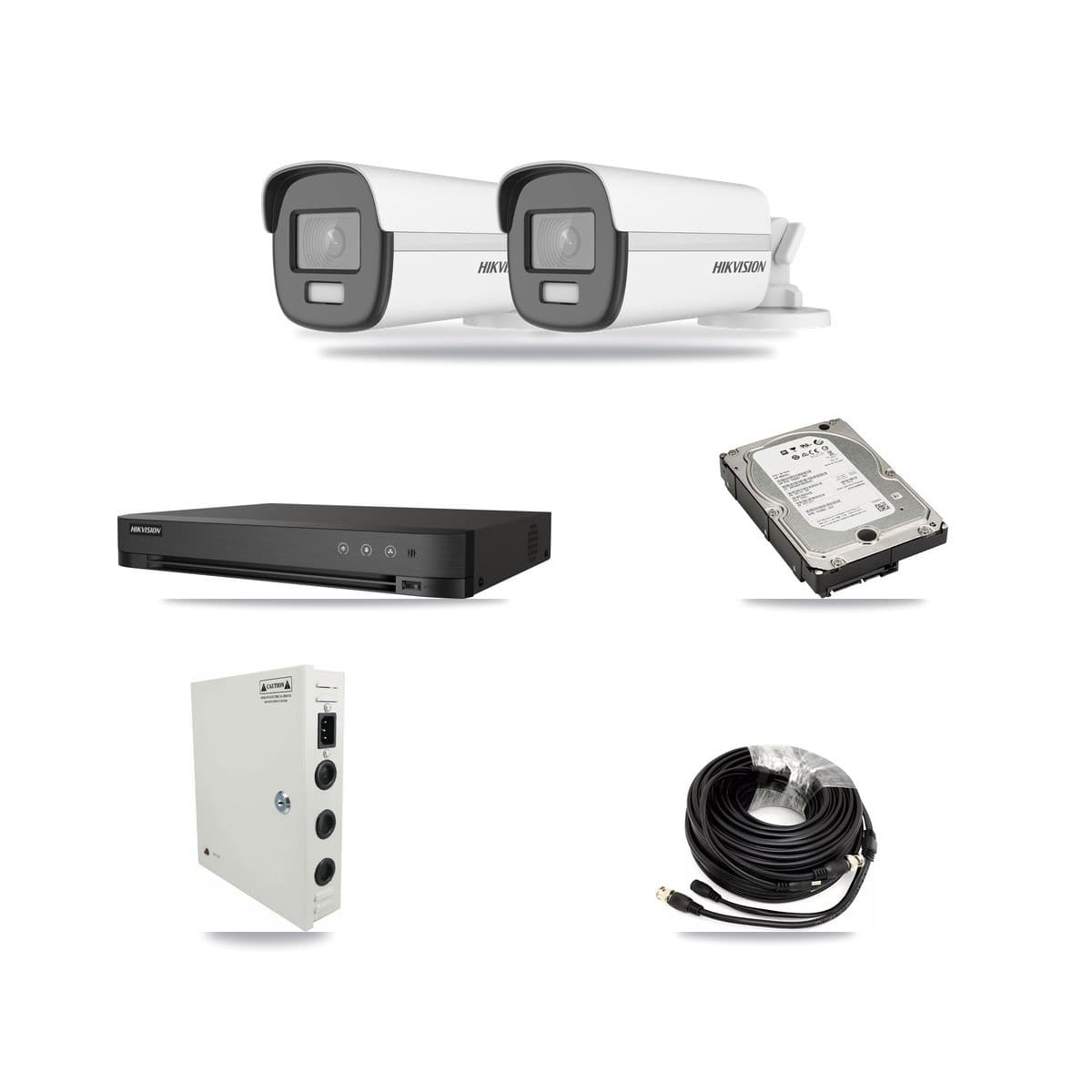 Hikvision 4-Channel 4K CCTV Kit — 2 Bullet Cameras + 5TB Recording (IDS-7204HUHI Recorder) - Image 1