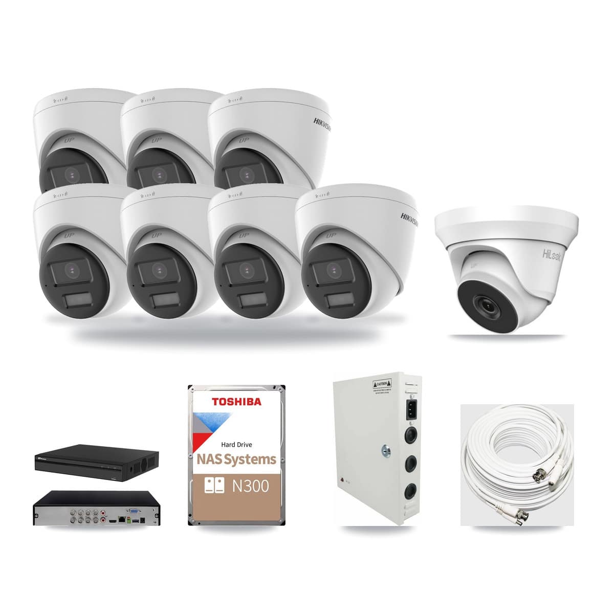 8-Channel 4MP – 4K CCTV Kit — 7 4K + 1 4MP Turret Cameras + 18TB Recording - Image 1