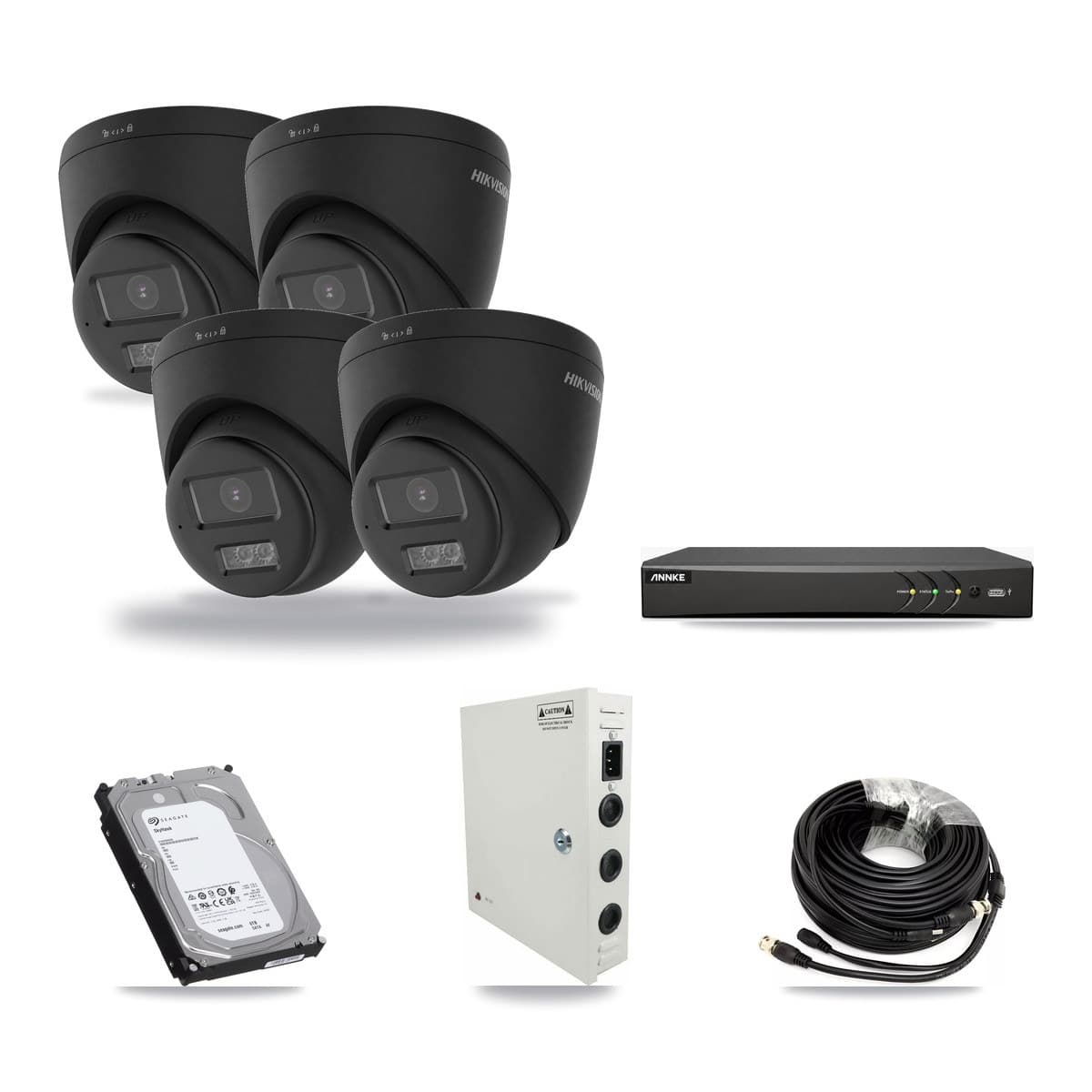 ANNKE 4-channel CCTV kit: 4 cameras (4× 4K Turret), 6TB hard drive