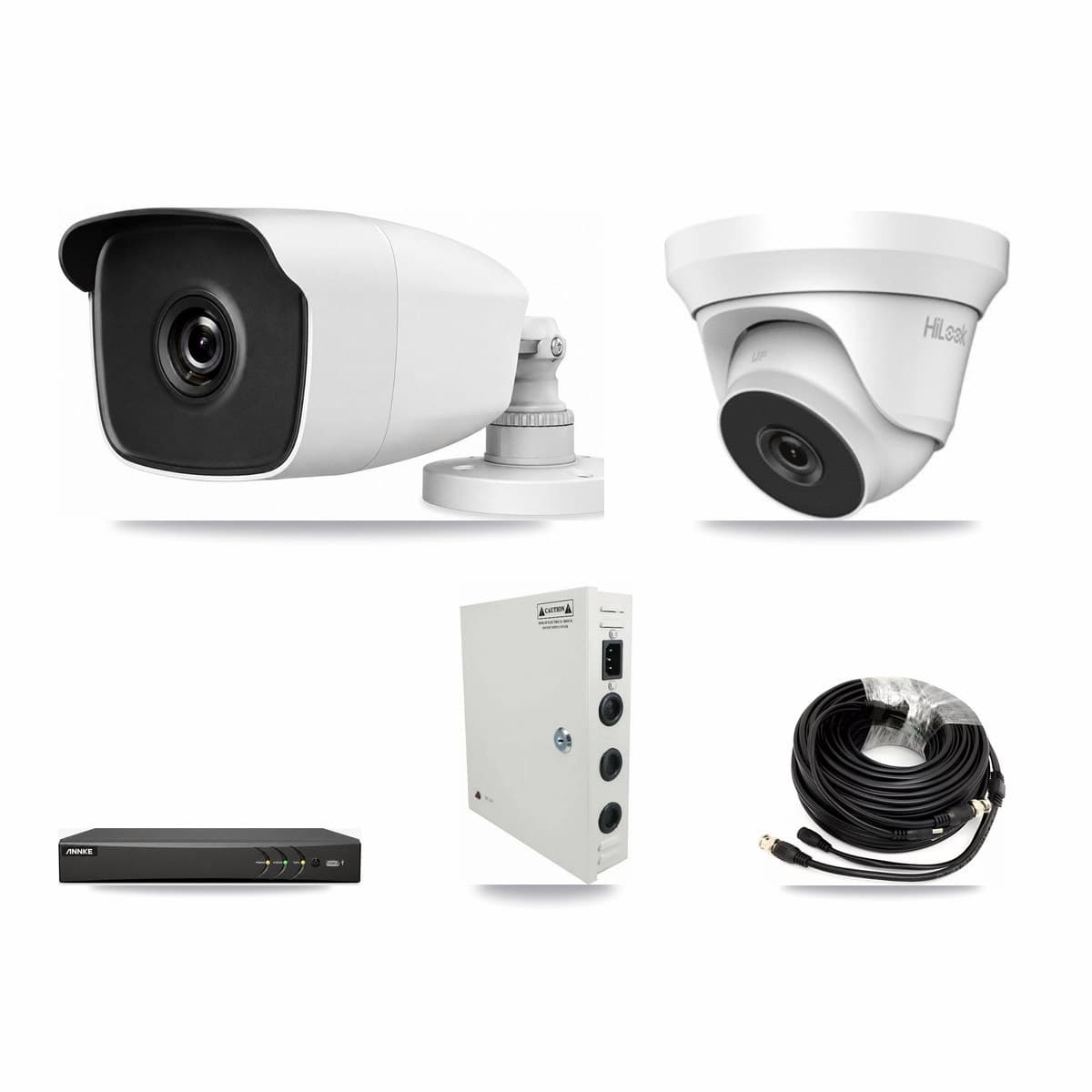 ANNKE 4-channel CCTV kit: 2 cameras (1× 3MP Bullet + 1× 4MP Turret), 3TB hard drive