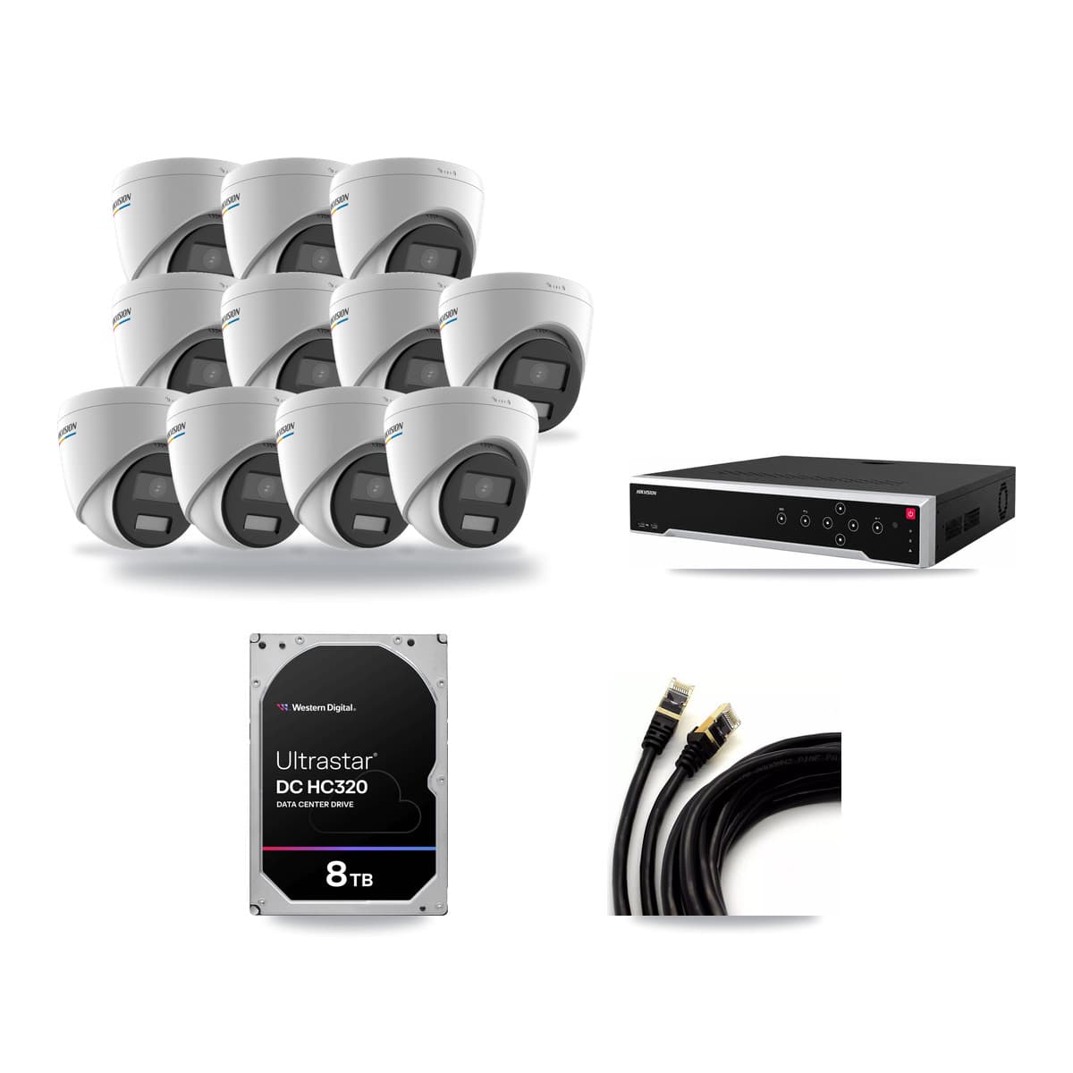 Hikvision 32-Channel 2MP – 5MP CCTV Kit — 11 2MP Turret + 1 5MP Dome Cameras + 8TB Recording - Image 1