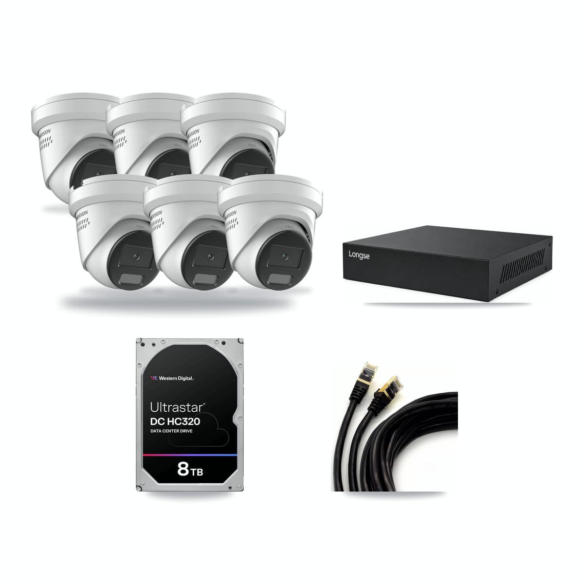 Hikvision & Longse 8-Channel 4K CCTV Kit — 6 Turret Cameras + 8TB Recording - Image 1